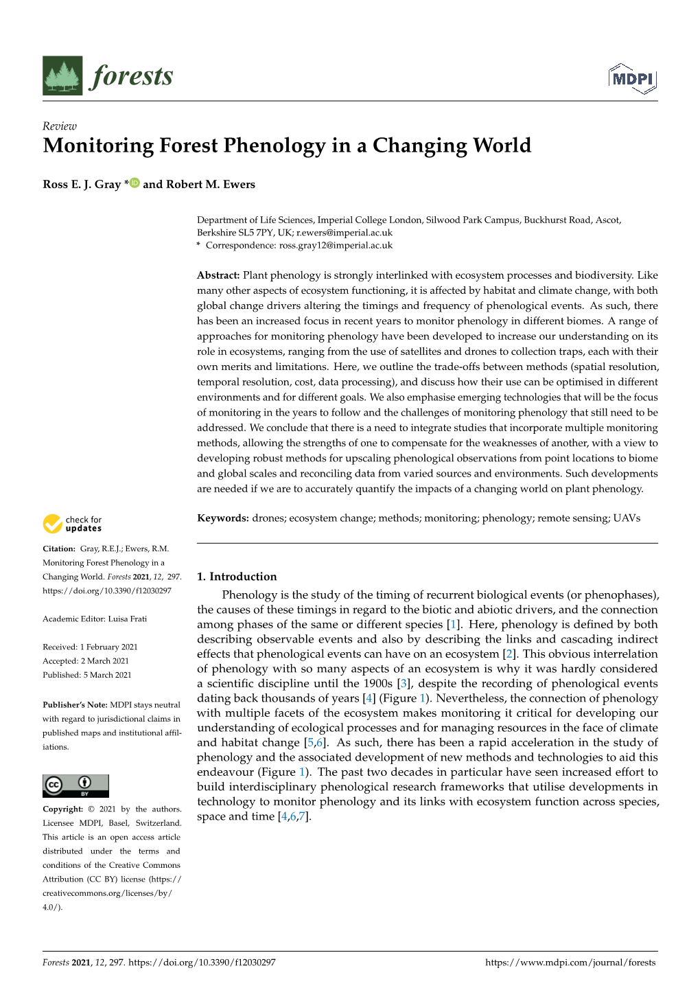 Monitoring Forest Phenology in a Changing World