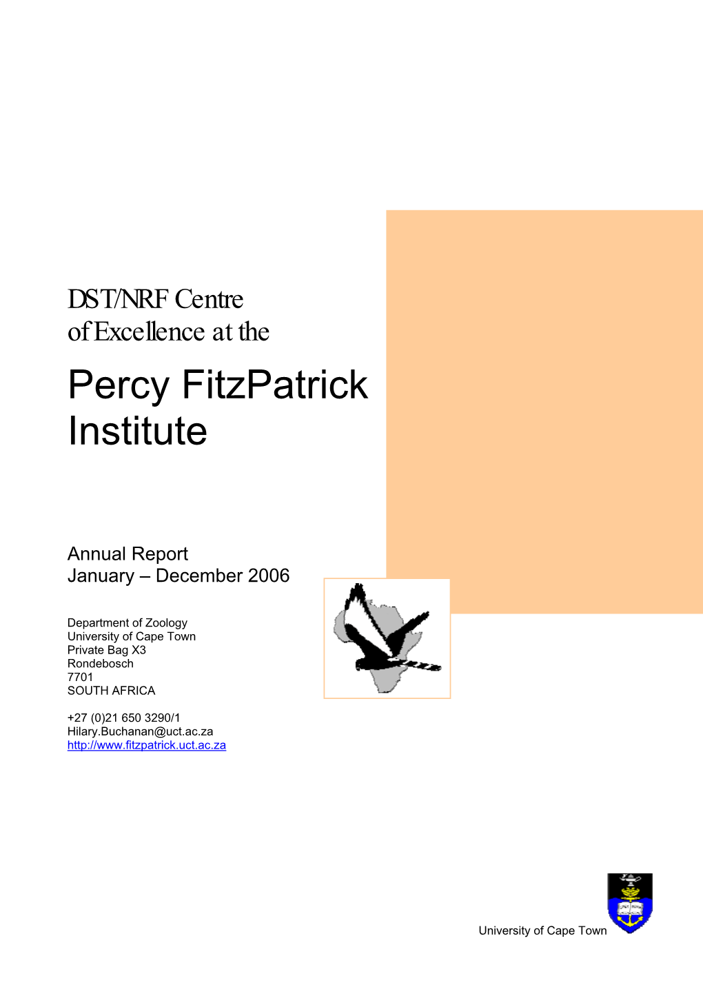 Percy Fitzpatrick Institute of African Ornithology Annual Report
