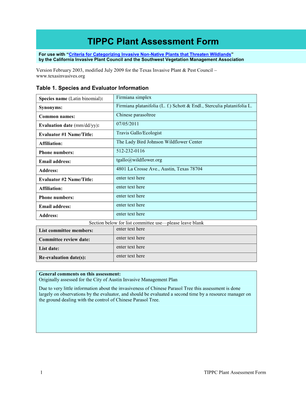 Table of Contents