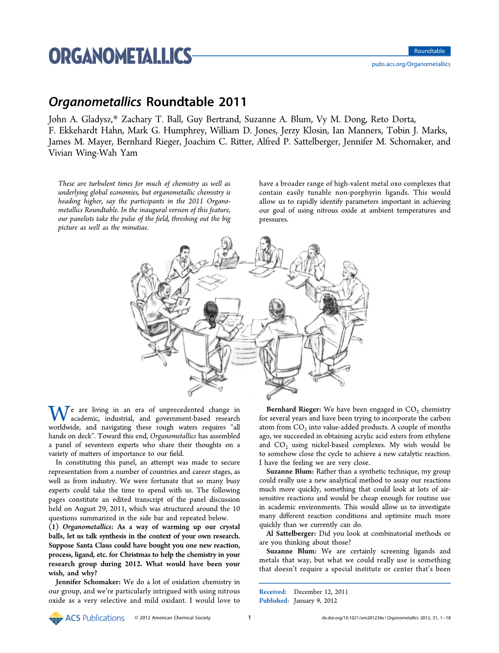 Organometallics Roundtable 2011 John A