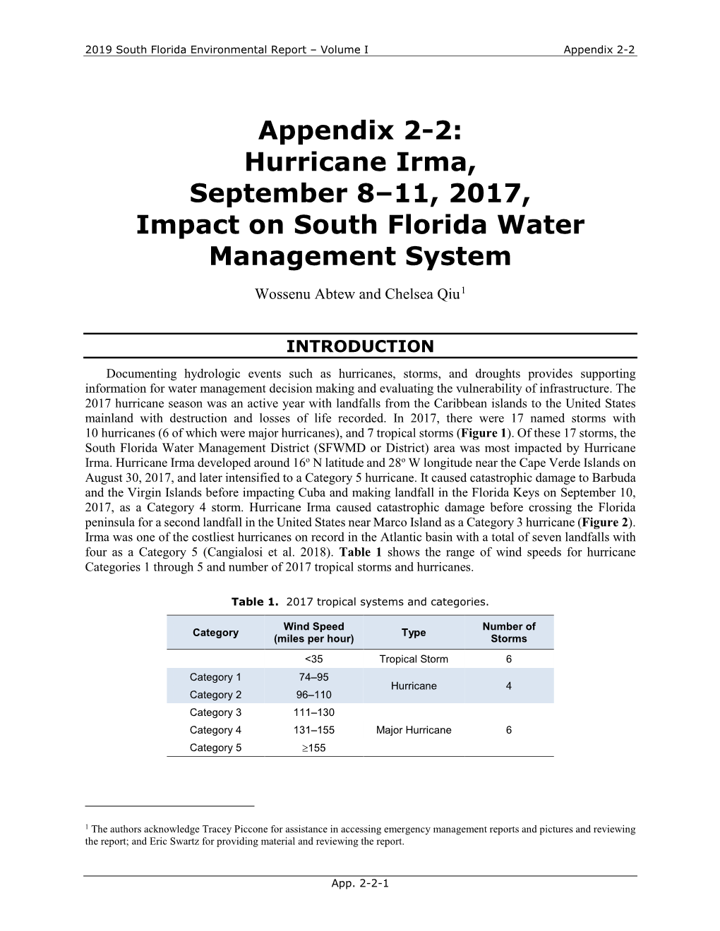 Hurricane Irma, September 8–11, 2017, Impact on South Florida Water Management System