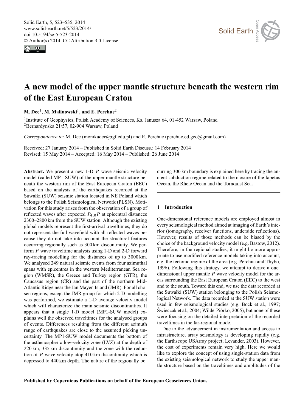 A New Model of the Upper Mantle Structure Beneath the Western Rim of the East European Craton