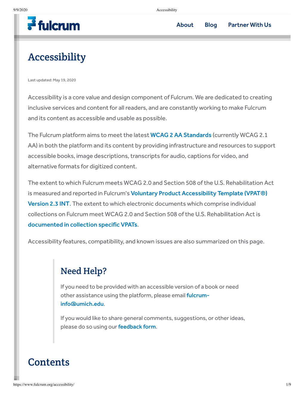 Accessibility Contents
