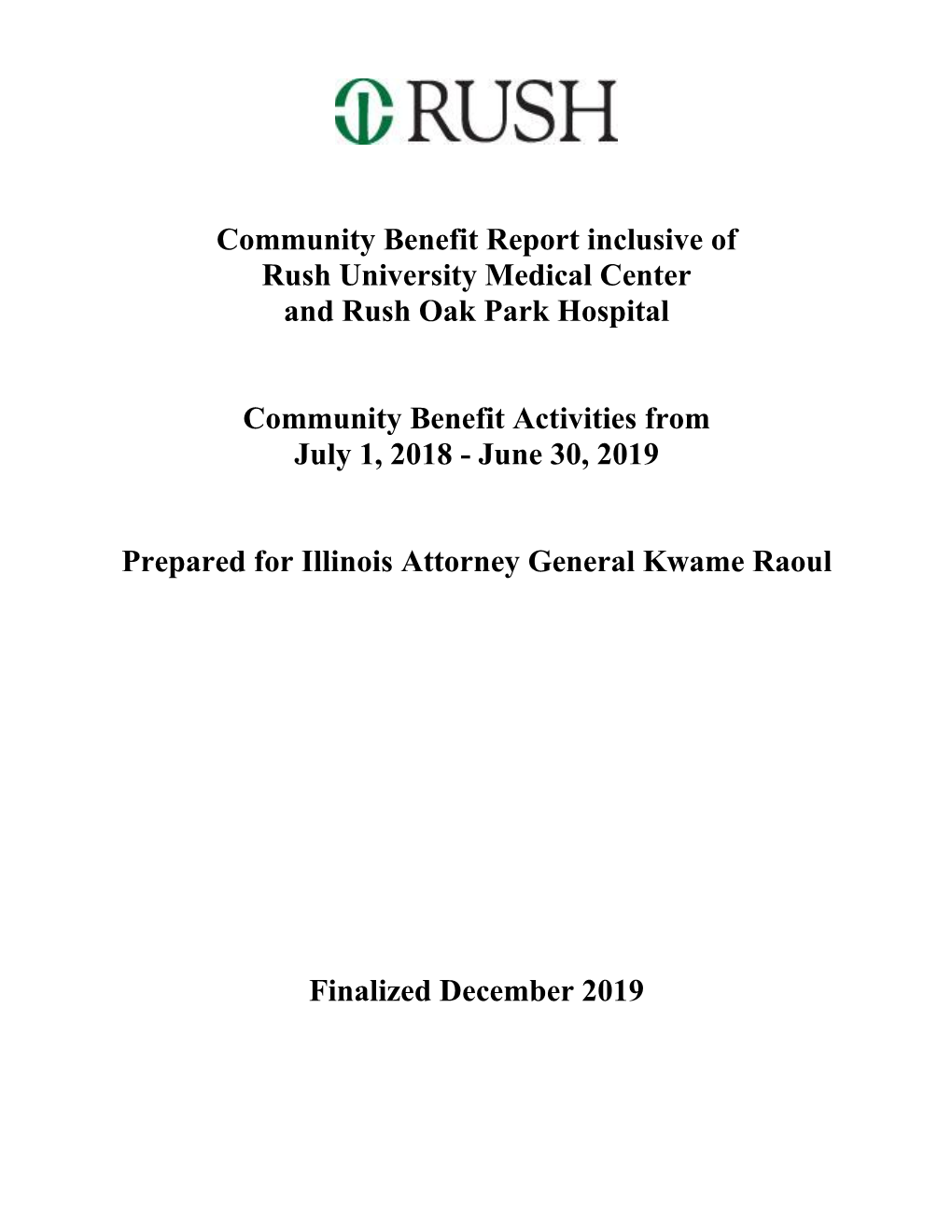 Community Benefit Report FY2019
