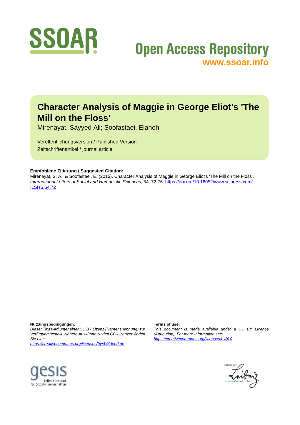 Character Analysis of Maggie in George Eliot's the Mill on the Floss