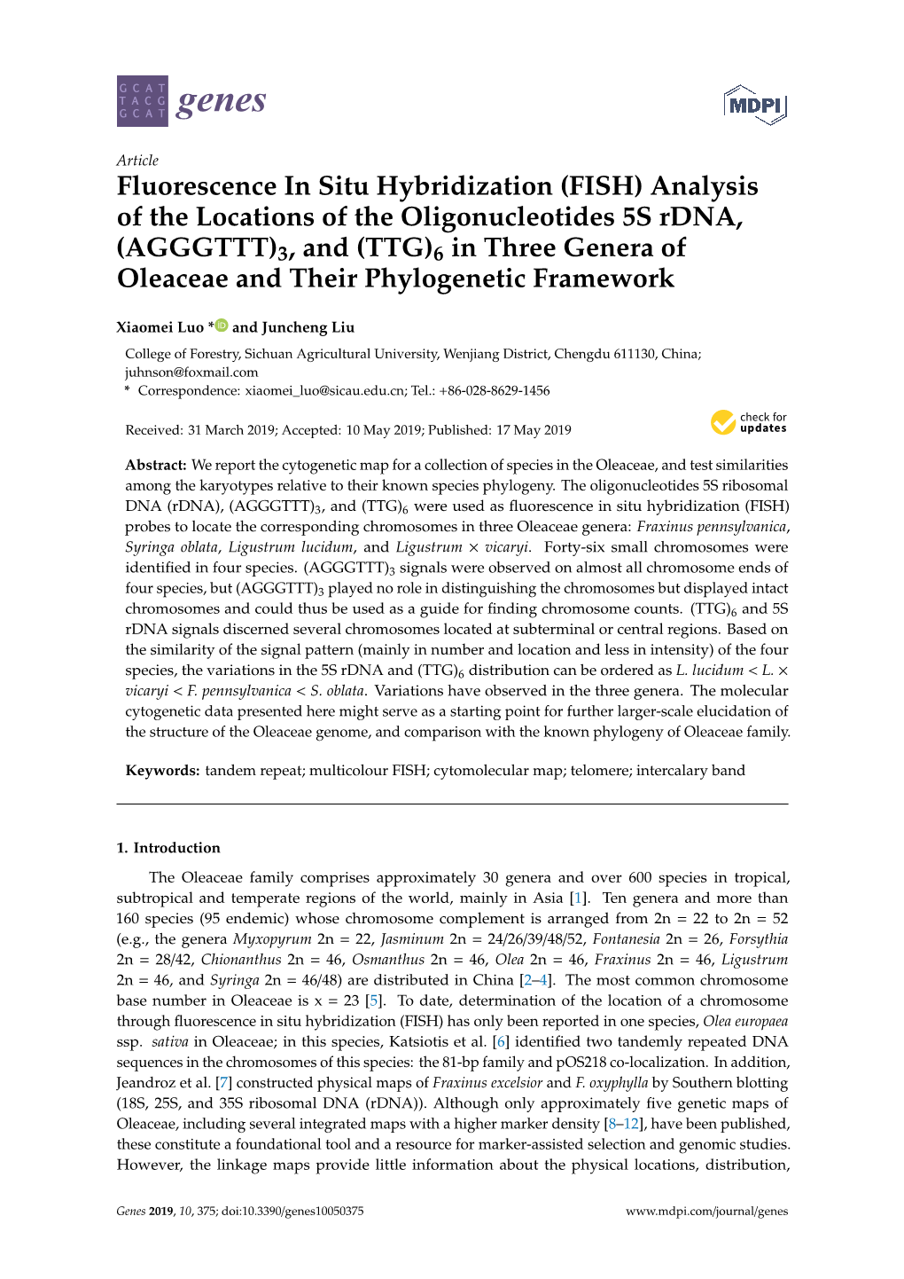 Fluorescence in Situ Hybridization (FISH) Analysis of The