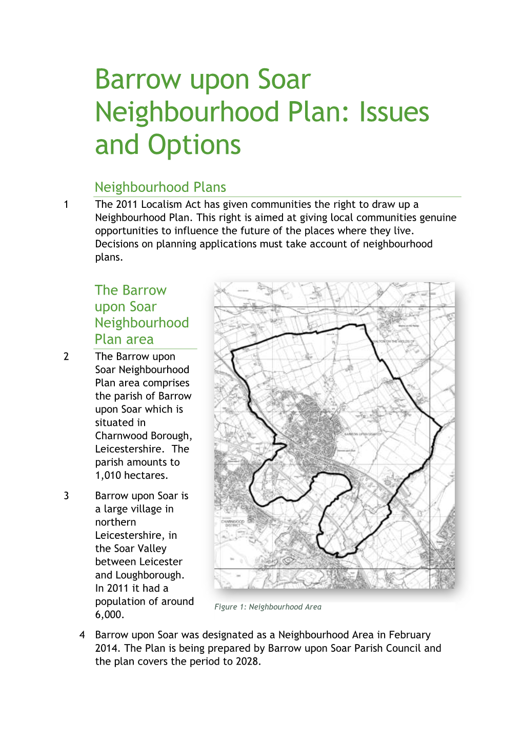 Barrow Upon Soar Neighbourhood Plan: Issues and Options