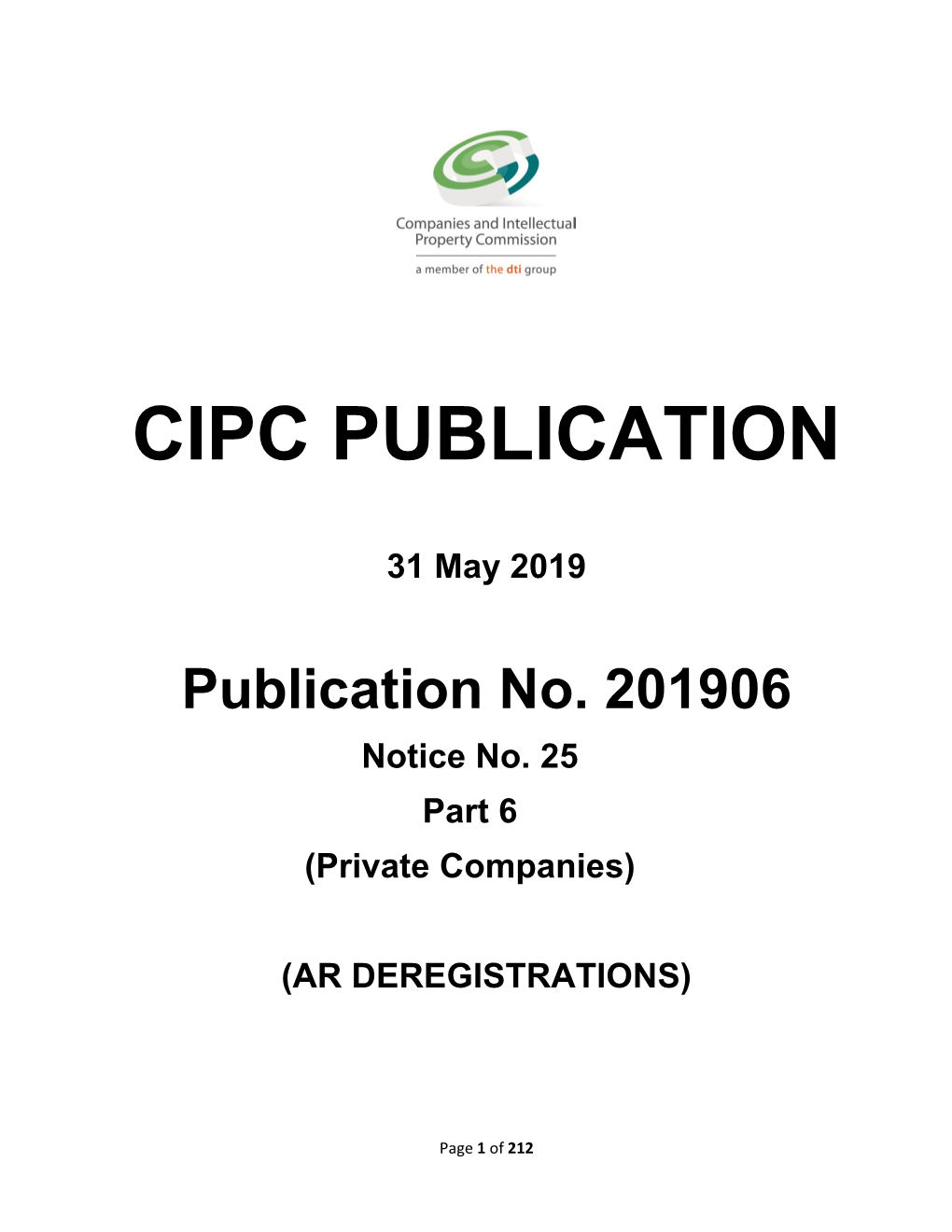 Publication No. 201906 Notice No. 25 Part 6 (Private Companies)