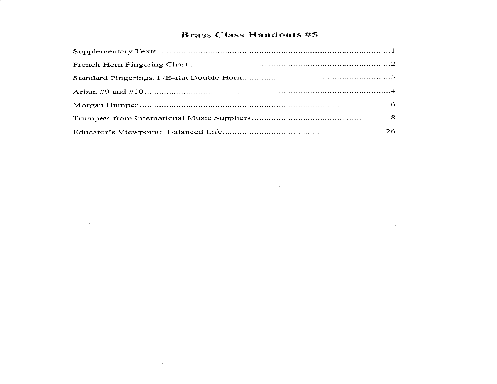 Brass Class Handouts 5