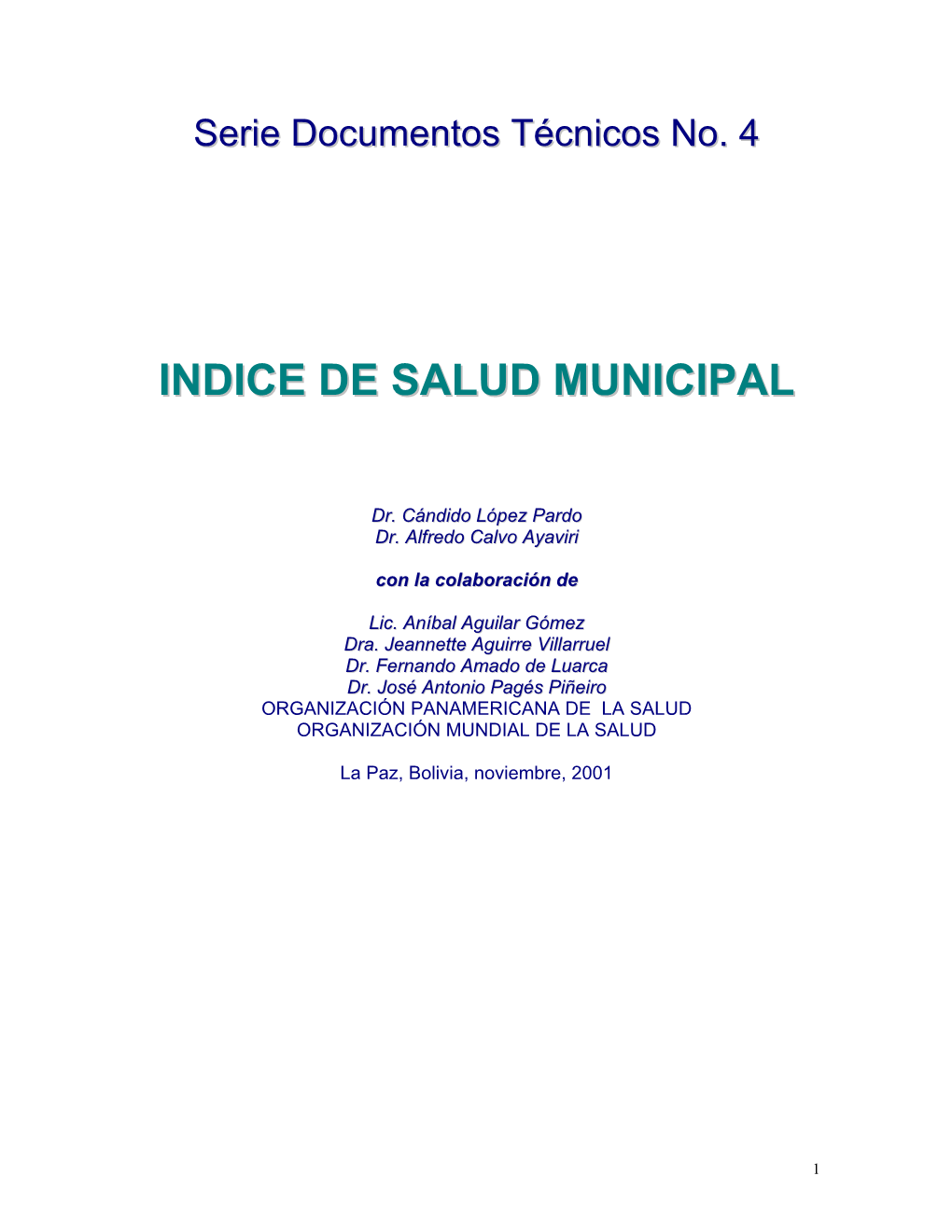 De Salud Municipal Y Procedimientos De Analisis Asociados