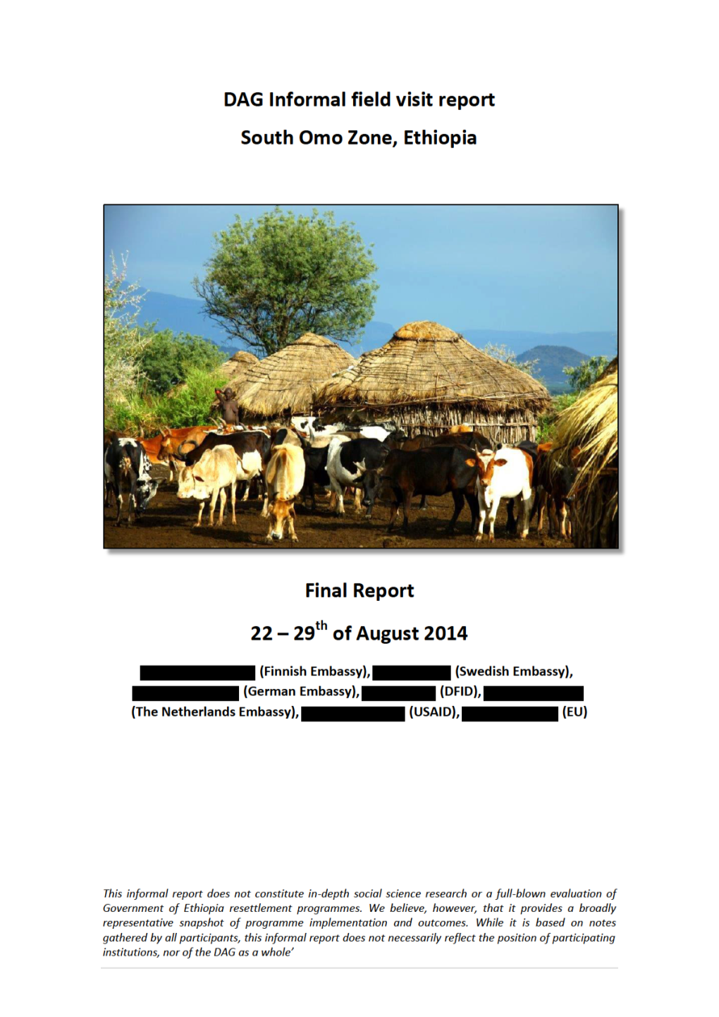 Report DAG Mission South Omo 22-29/08/2014