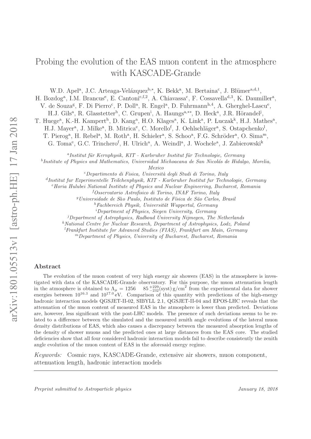 Probing the Evolution of the EAS Muon Content in the Atmosphere