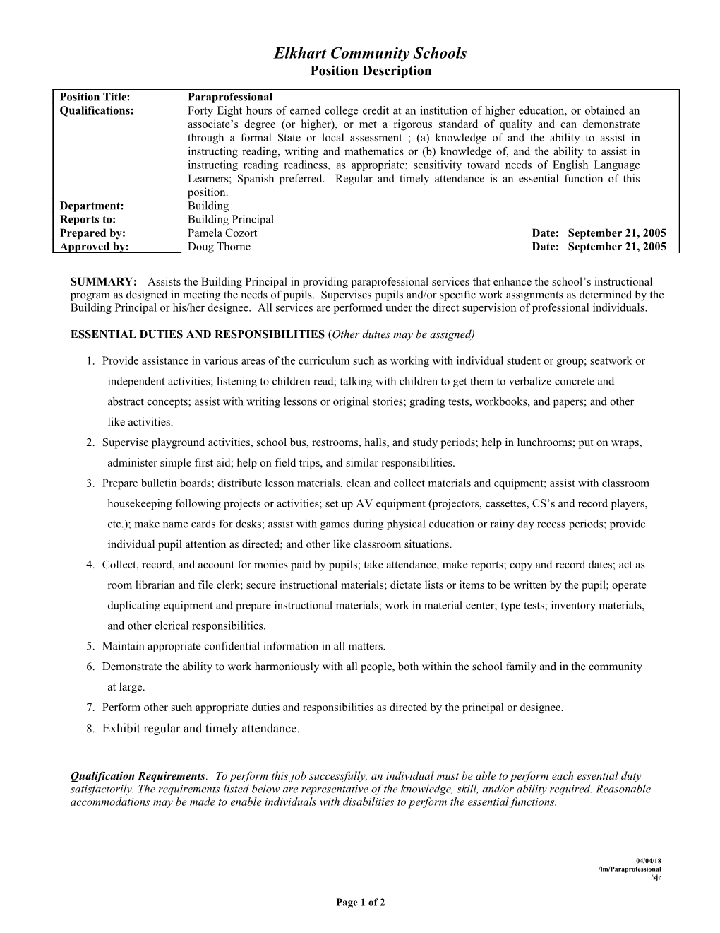 School District Position Description s1