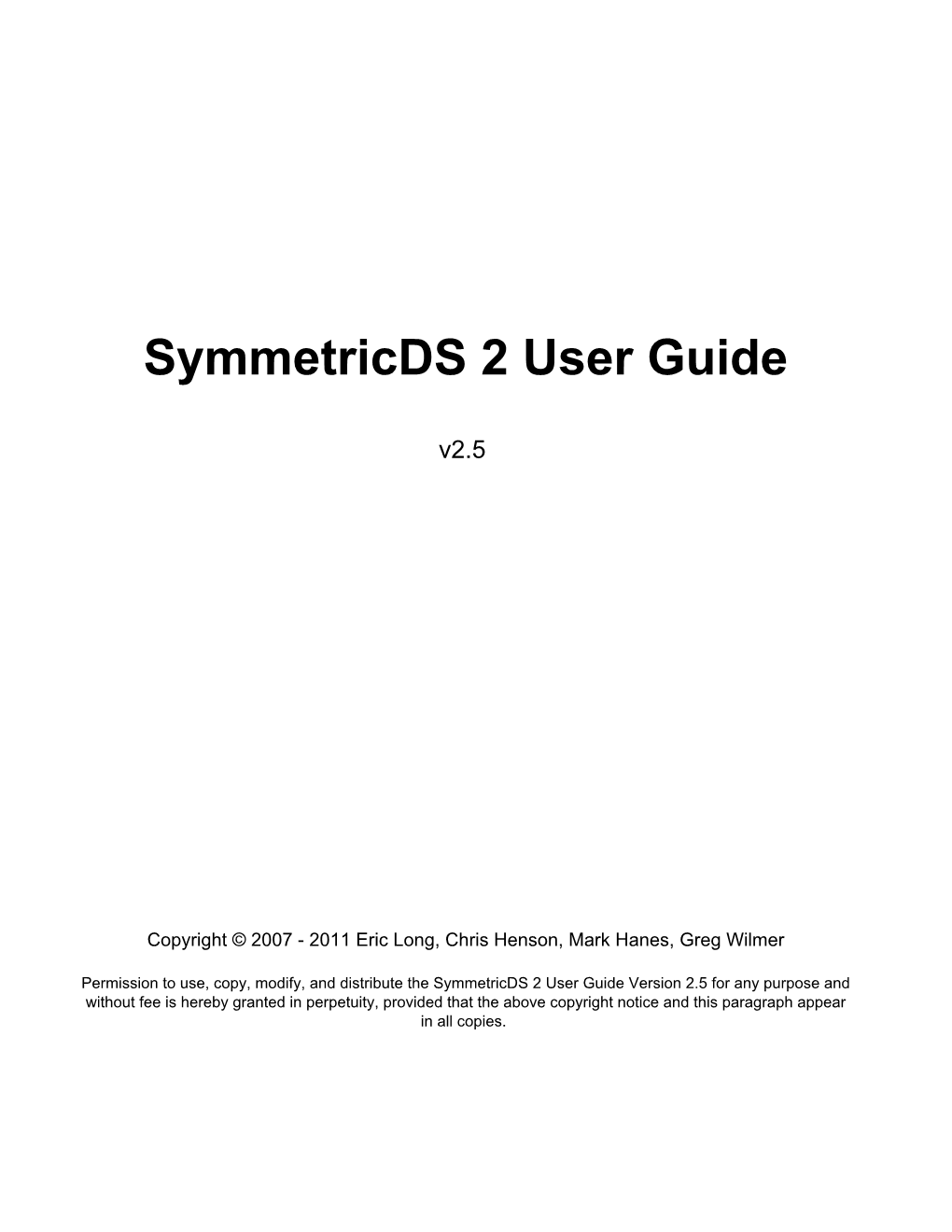 Symmetricds 2 User Guide