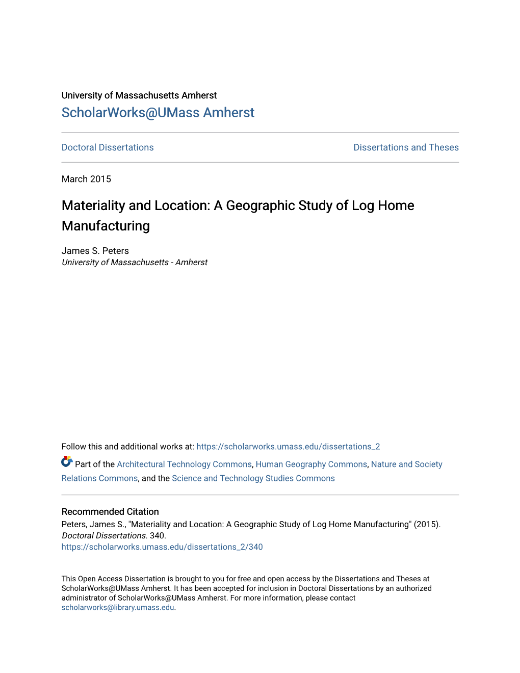 A Geographic Study of Log Home Manufacturing