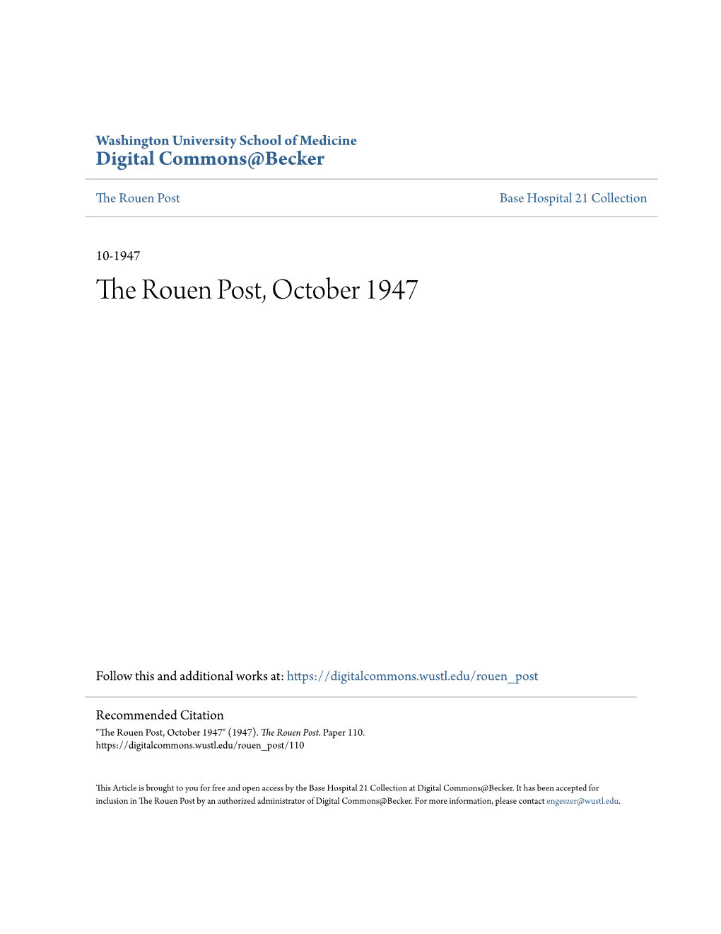 The Rouen Post, October 1947