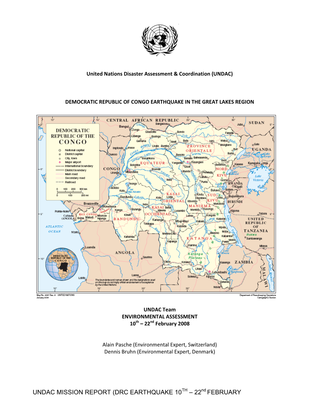 DRC EARTHQUAKE 10 TH – 22Nd FEBRUARY