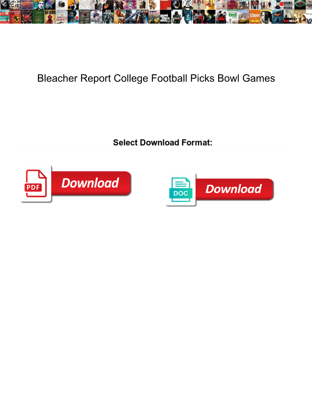 Bleacher Report College Football Picks Bowl Games