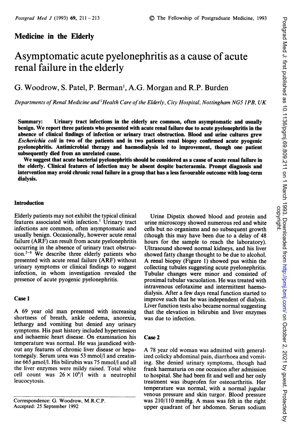 Asymptomatic Acute Pyelonephritis As a Cause of Acute Renal Failure in The