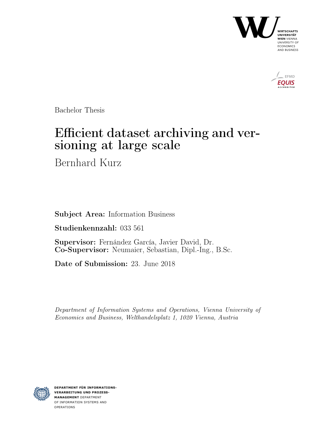 Efficient Dataset Archiving And