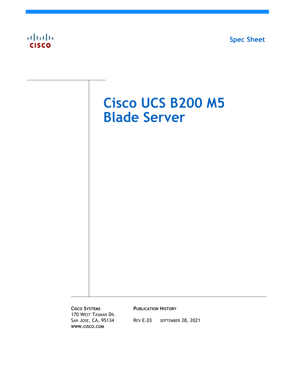 Cisco UCS B200 M5 Blade Server Spec Sheet