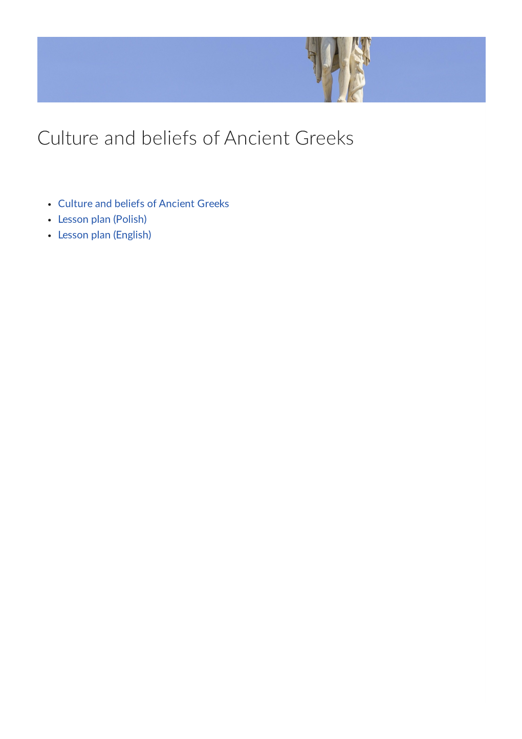 Culture and Beliefs of Ancient Greeks