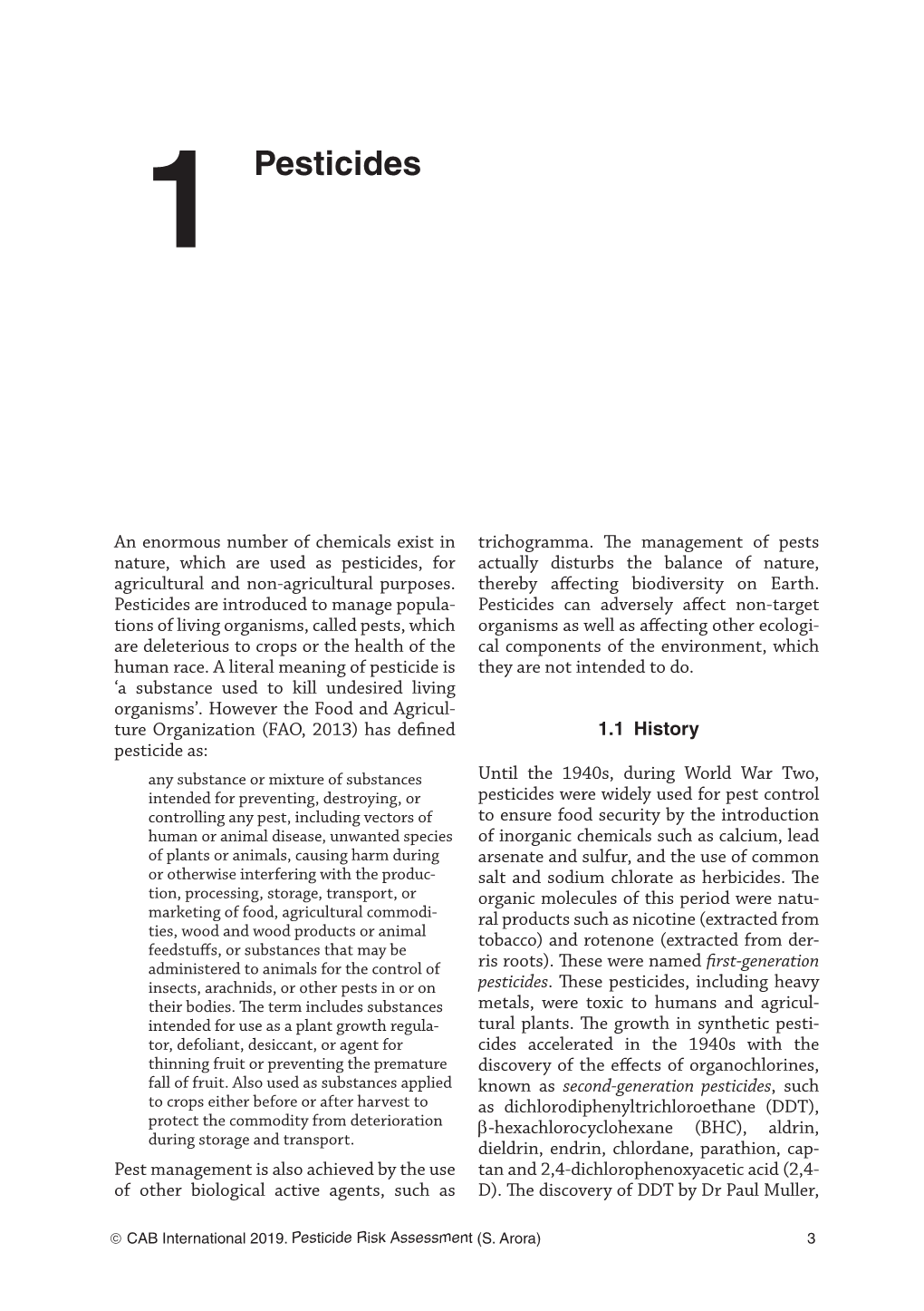 Pesticide Risk Assessment (S