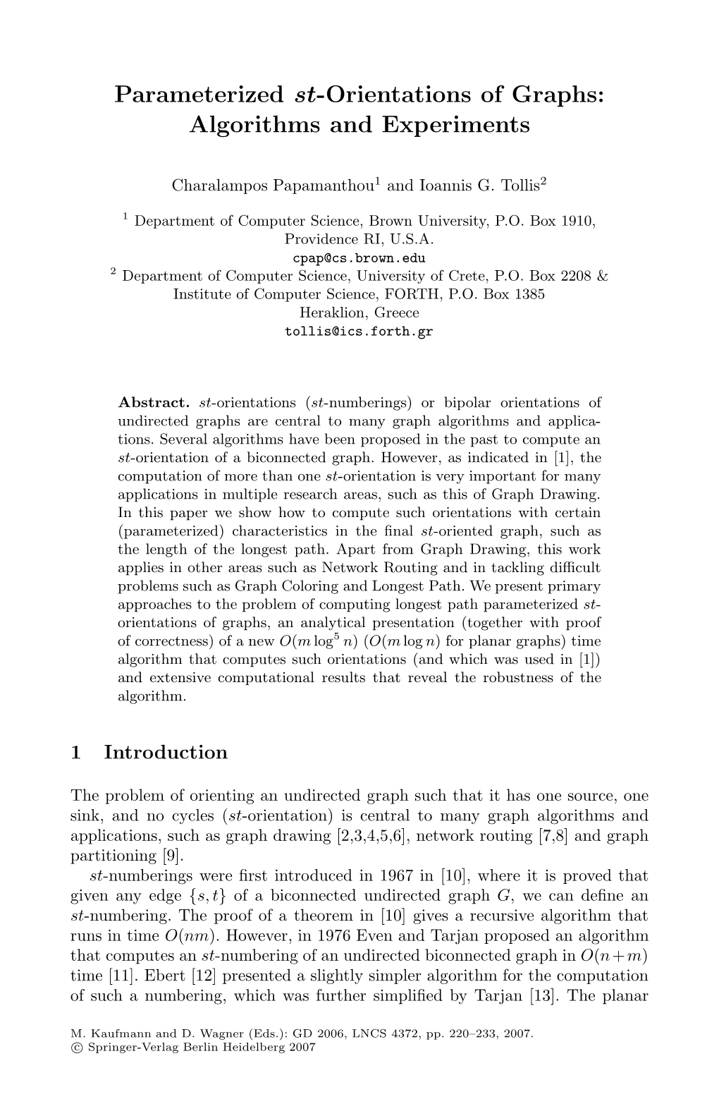 Parameterized St-Orientations of Graphs: Algorithms and Experiments