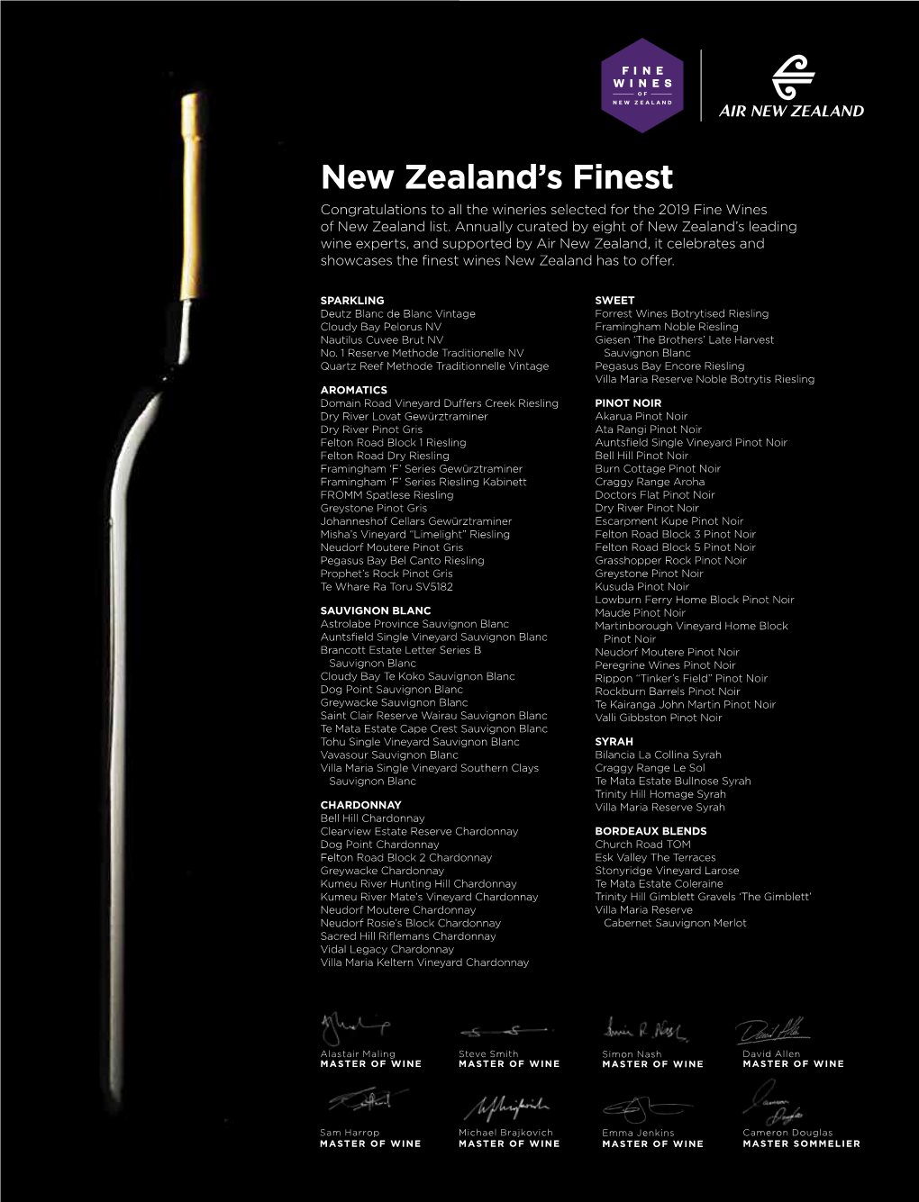 Fine Wines of NZ List