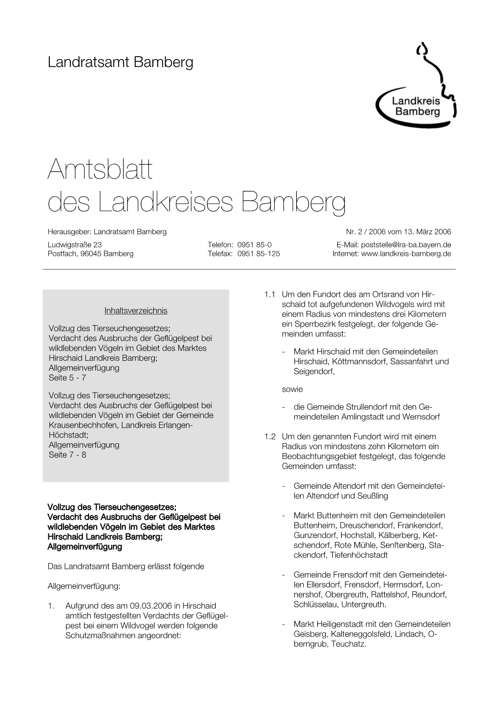 Amtsblatt Des Landkreises Bamberg
