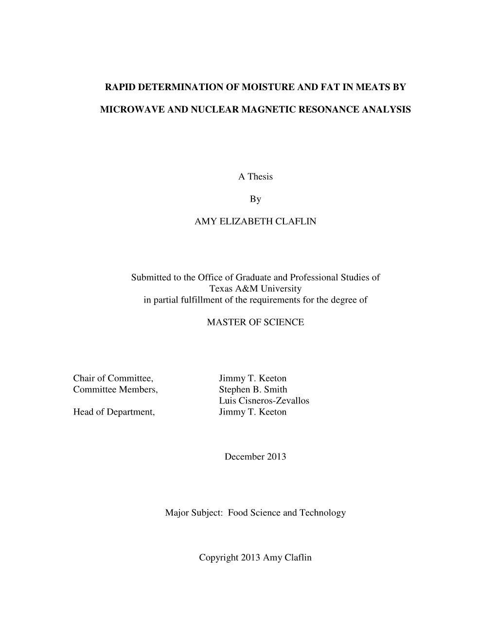 Rapid Determination of Moisture and Fat in Meats By