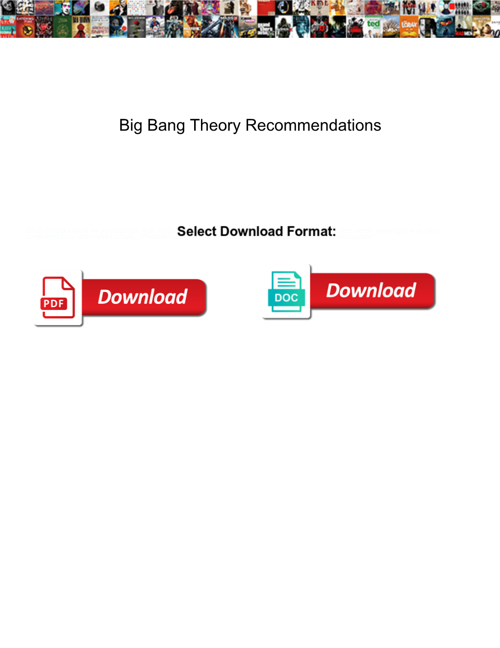 Big Bang Theory Recommendations