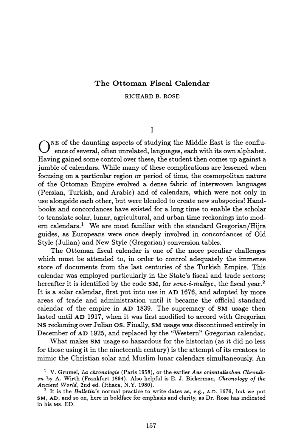 The Ottoman Fiscal Calendar