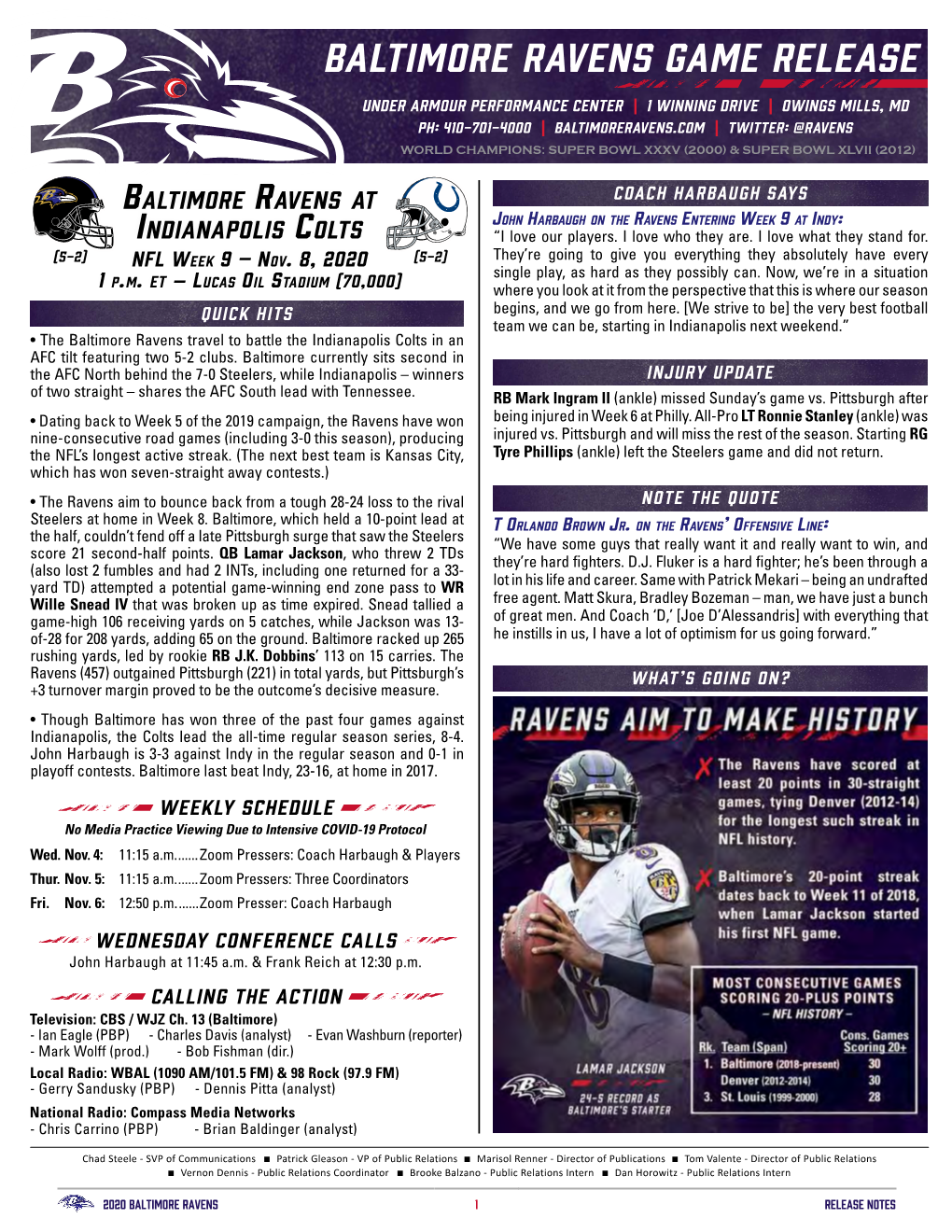 Baltimore Ravens Game Release