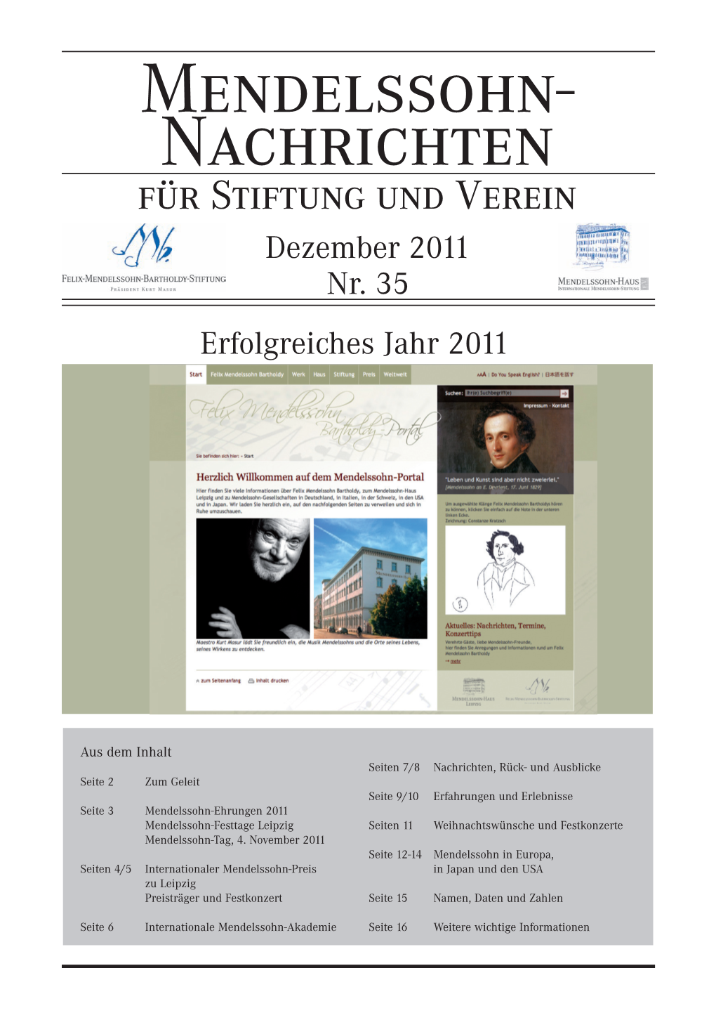 Für Stiftung Und Verein Dezember 2011 Nr