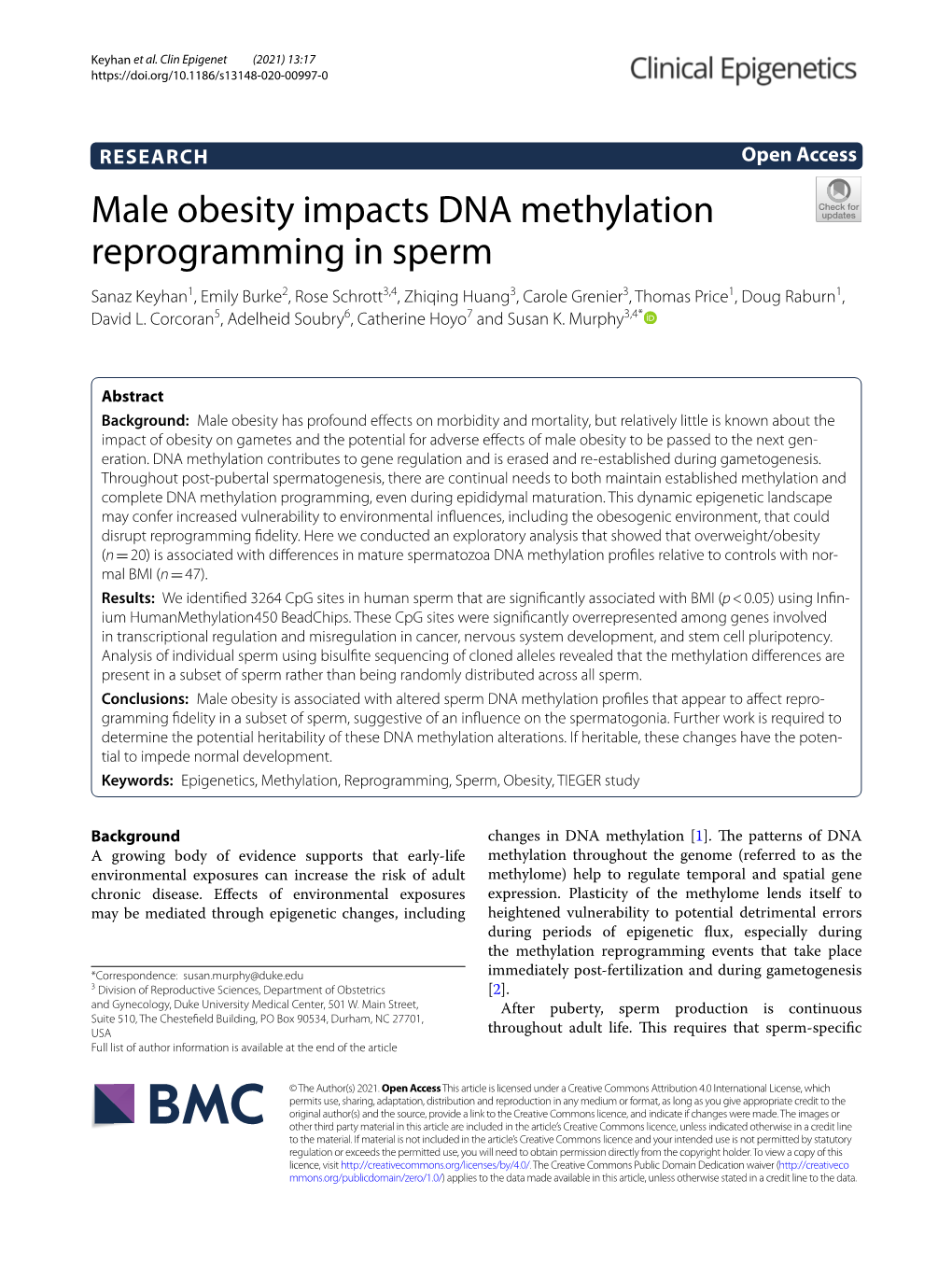 Male Obesity Impacts DNA Methylation Reprogramming in Sperm