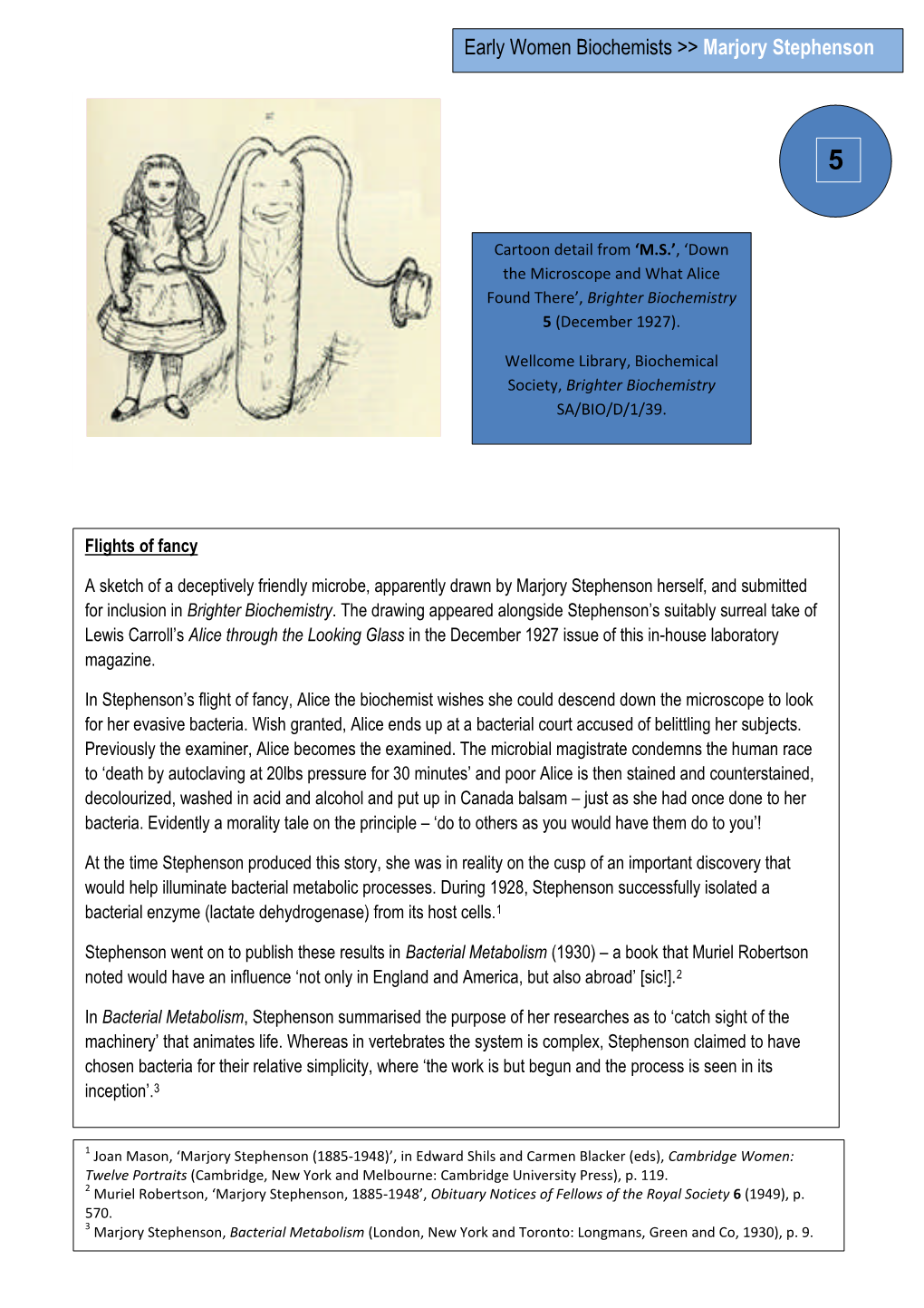 Early Women Biochemists >> Marjory Stephenson