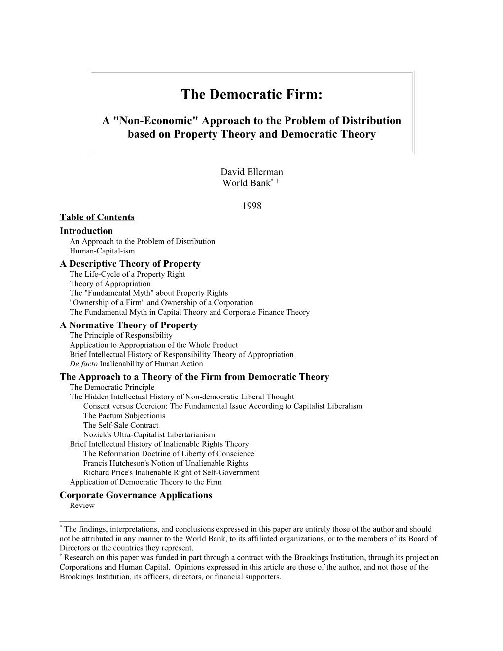 The Democratic Firm