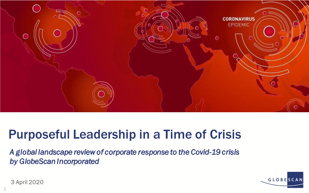 Purposeful Leadership in a Time of Crisis