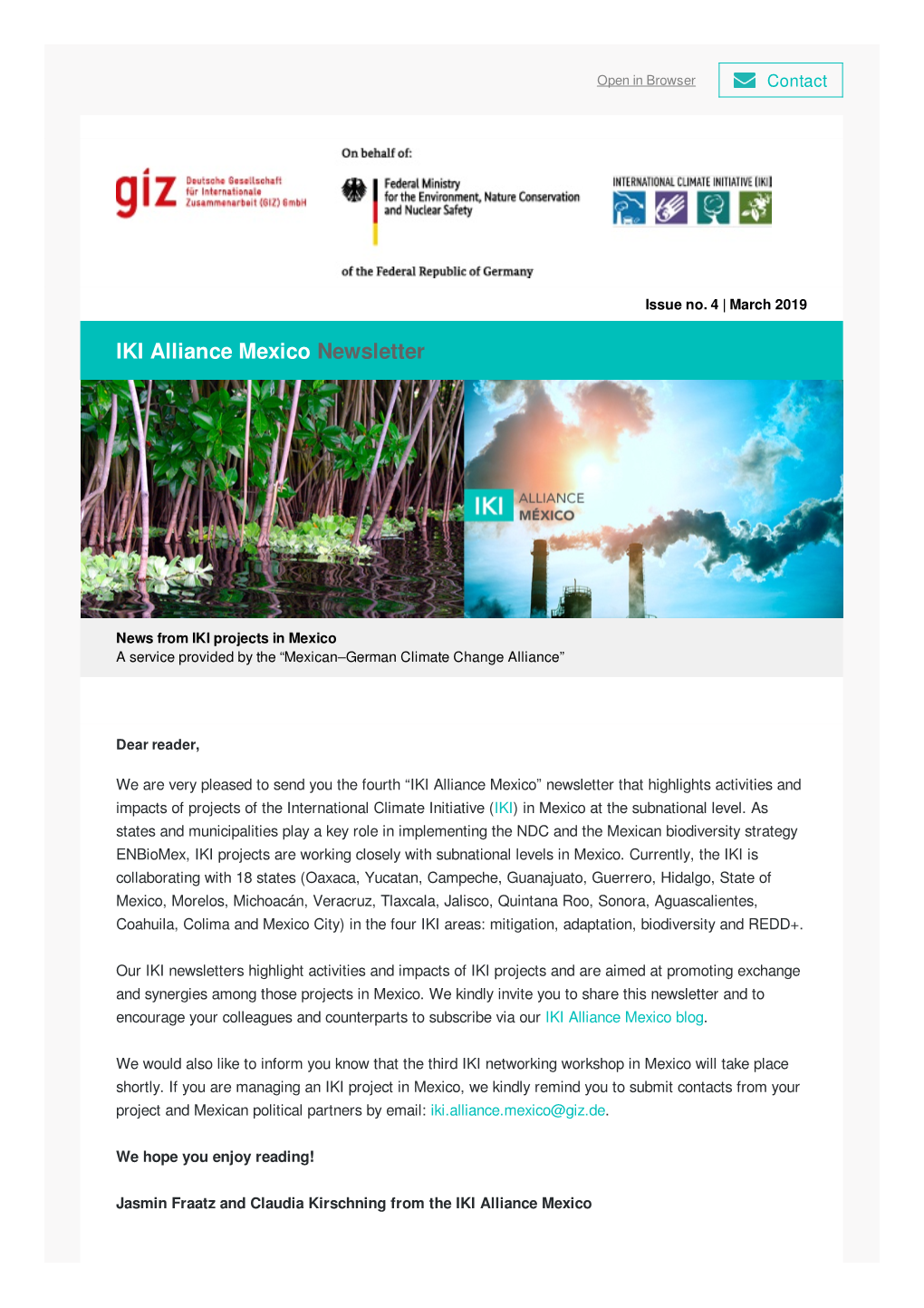 IKI Alliance Mexico Newsletter 4 – March 2019 (Subnational Action)