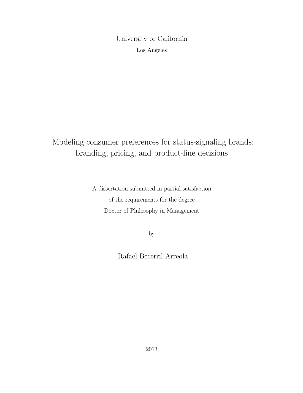 Modeling Consumer Preferences for Status-Signaling Brands: Branding, Pricing, and Product-Line Decisions