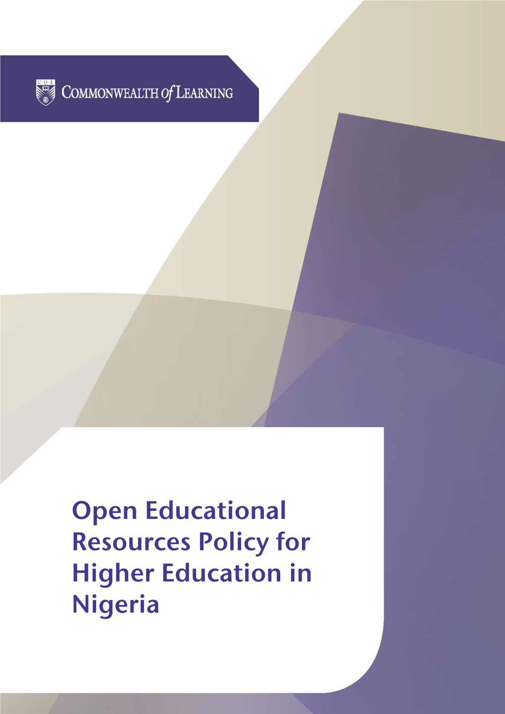 OER Policy for Higher Education in Nigeria