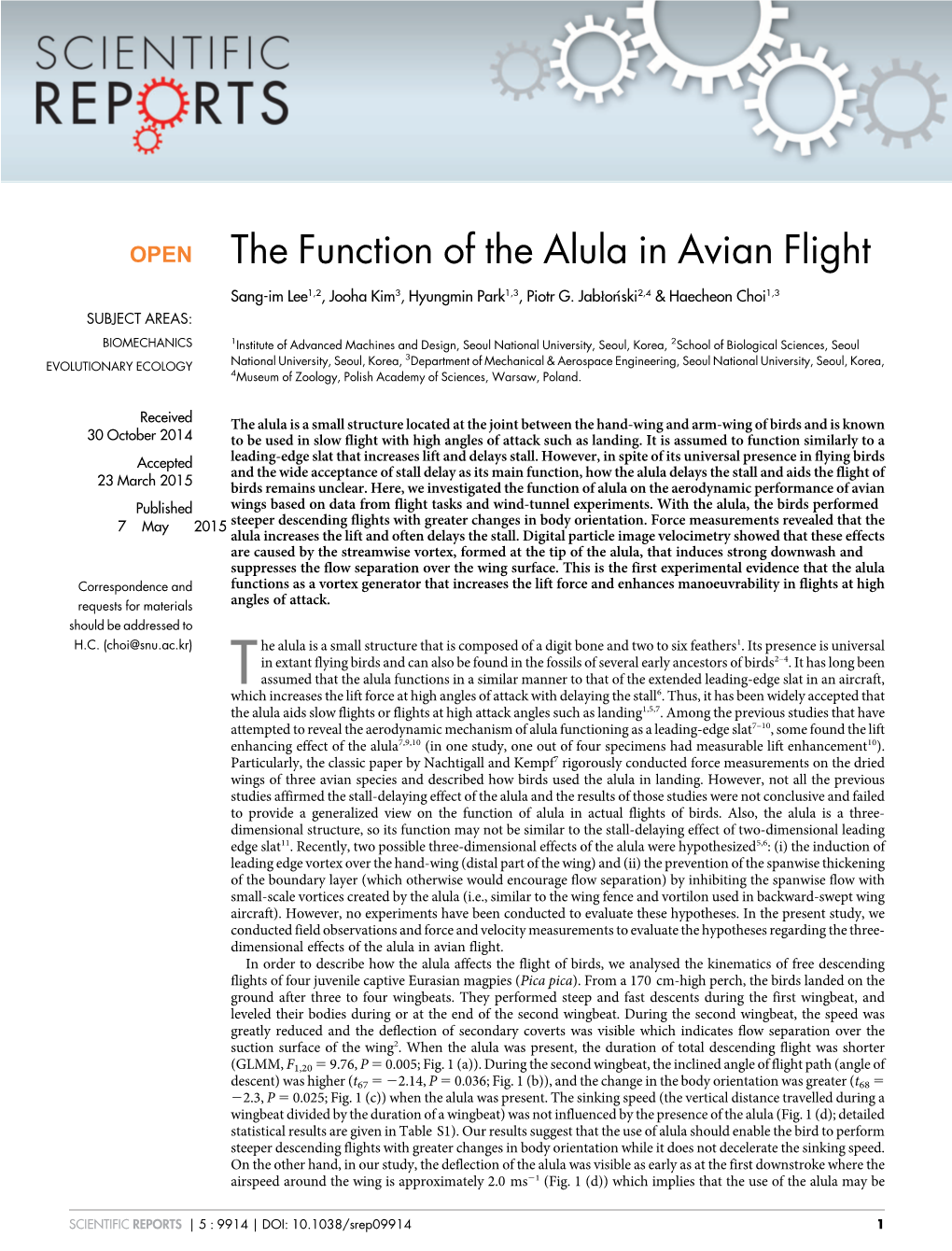 The Function of the Alula in Avian Flight