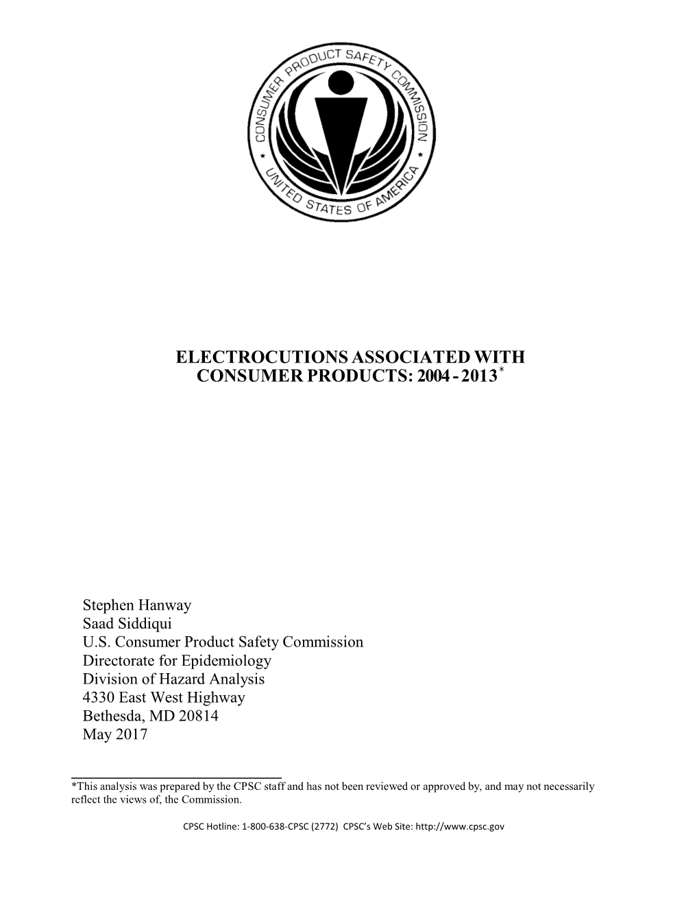 Electrocution Report 2004 to 2013