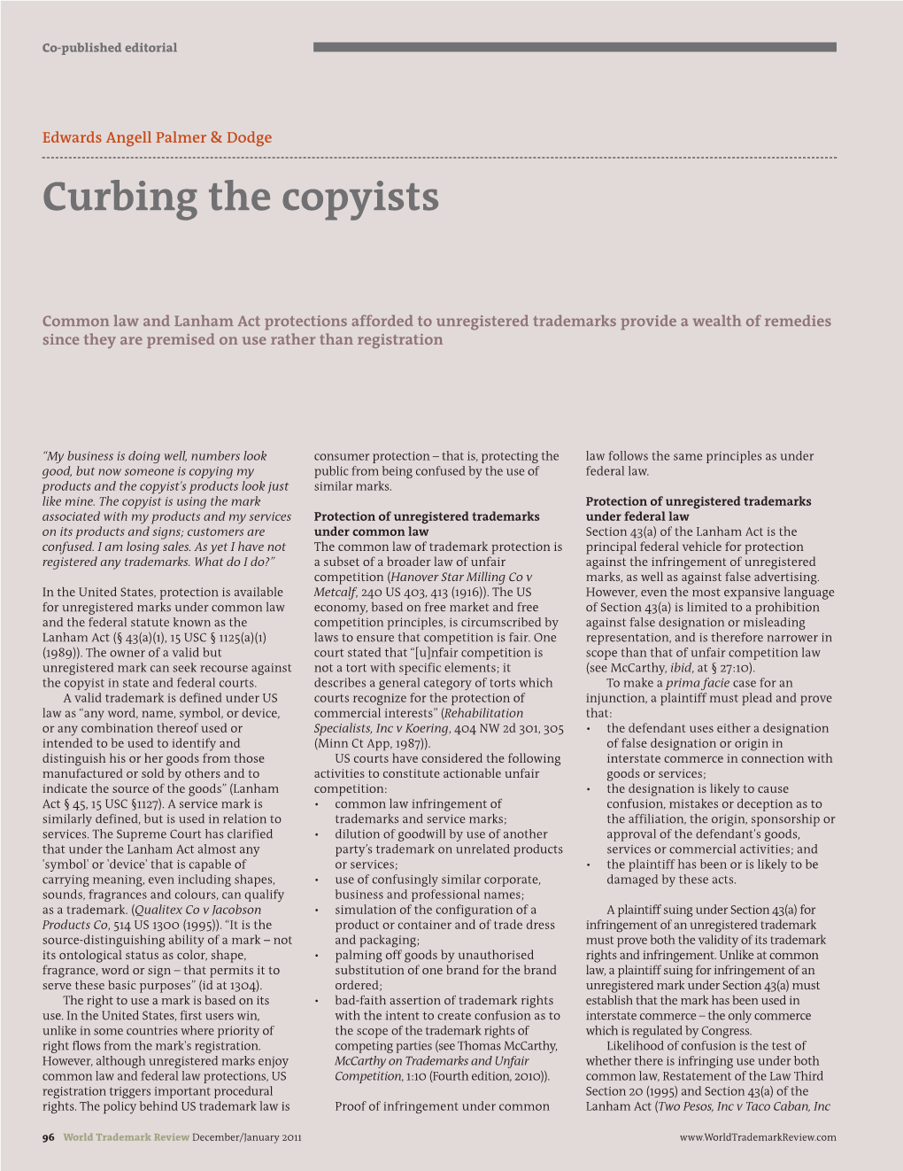 Curbing the Copyists