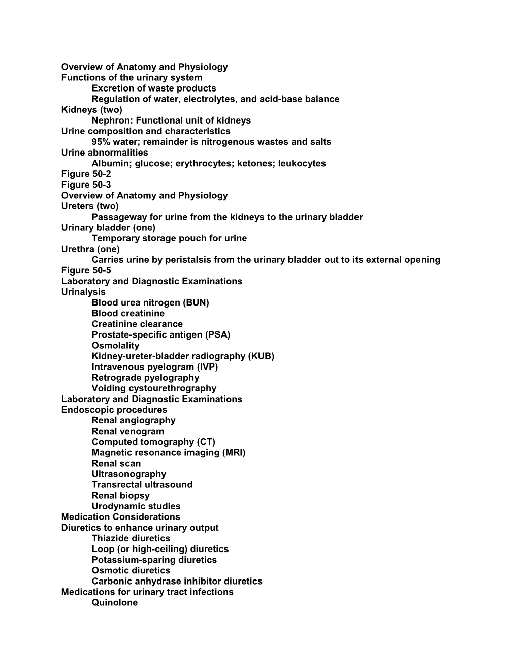 Overview of Anatomy and Physiology Functions of the Urinary System