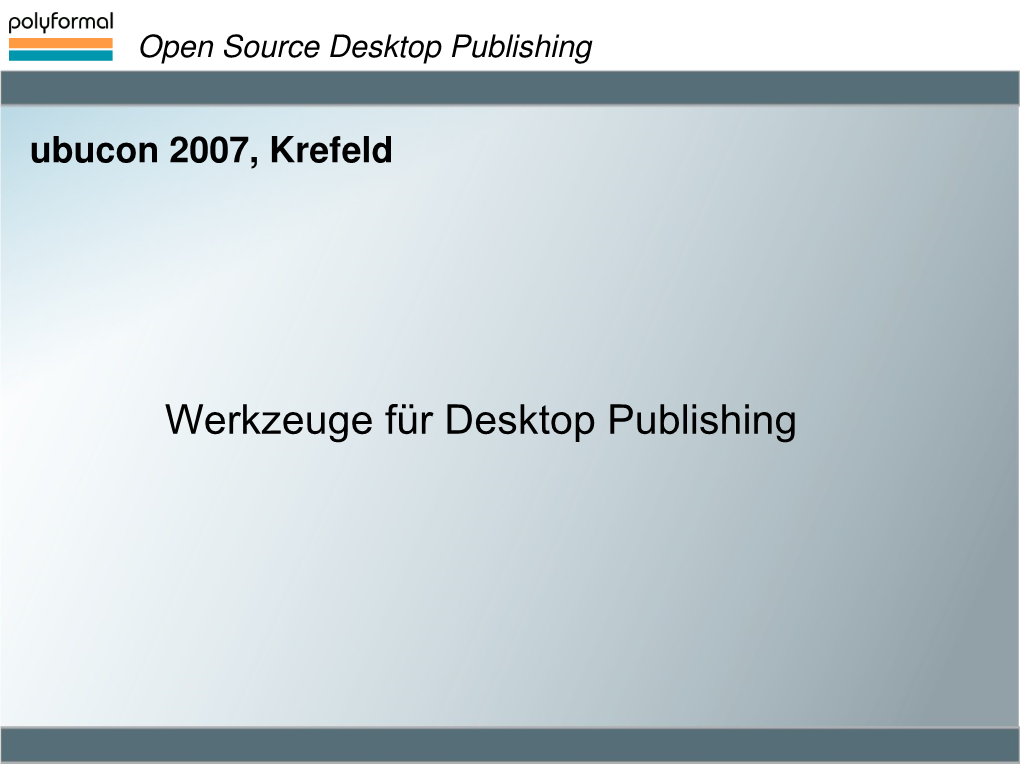 Open Source Desktop Publishing Tools