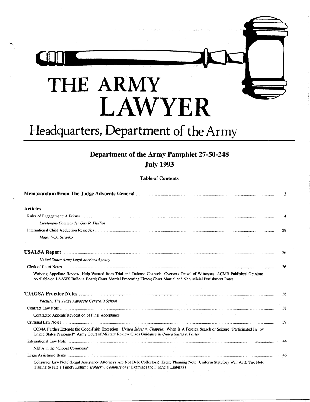 The Army Lawyer (ISSN 0364-1287)