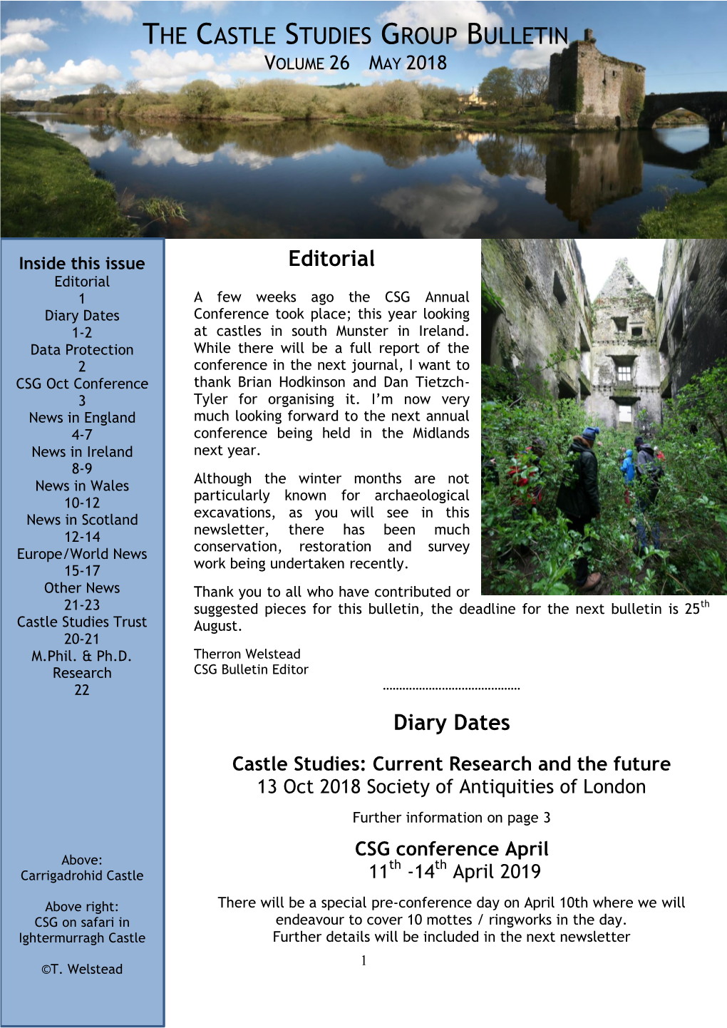 The Castle Studies Group Bulletin Volume 26 May 2018