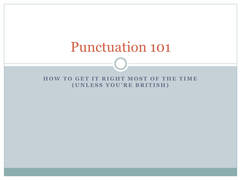 Punctuation 101